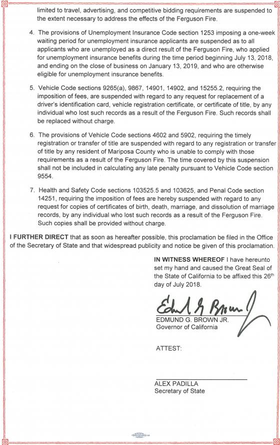 Second half of Ferguson Fire emergency declaration