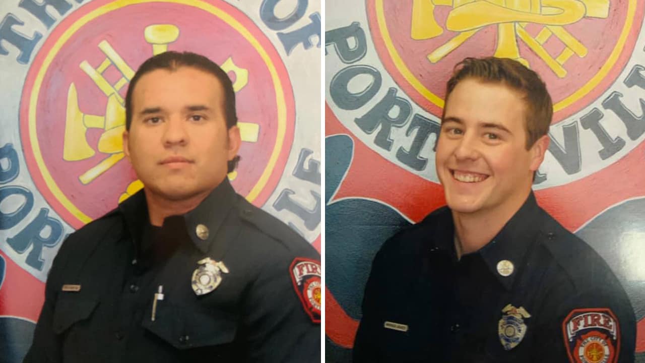 Photo of firefighter Patrick Jones and Capt. Raymond Figueroa