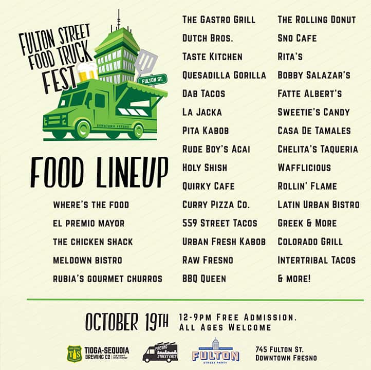Poster of participants in Fulton Street Truck FestR