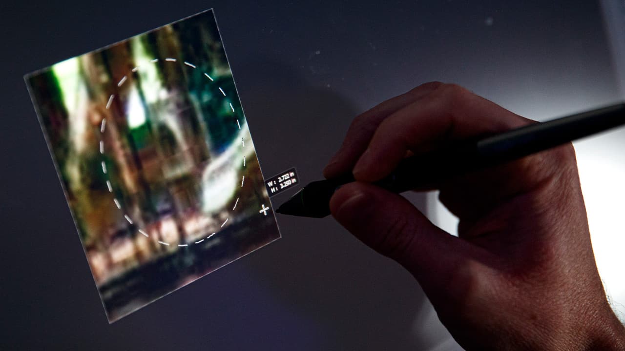 Photo of A computer forensic analyst reviews a case inside the Victim Identification Lab