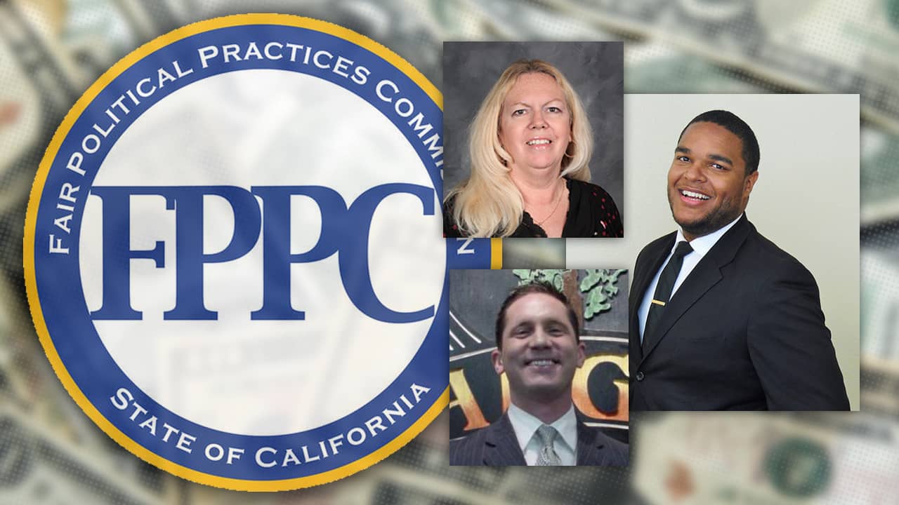 Composite of FPPC logo and Terry Cox, Eric Payne, and Joshua Mitchell