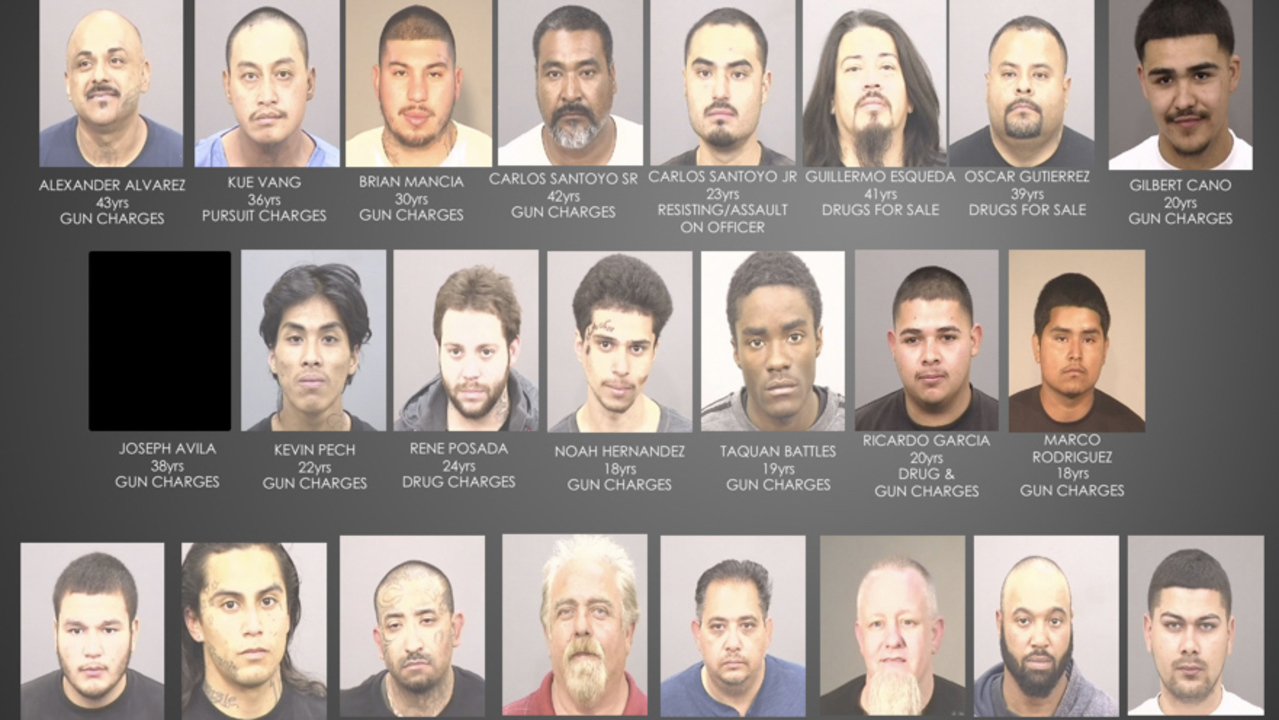 Photos of men arrested in 2018 Fresno gang crackdown