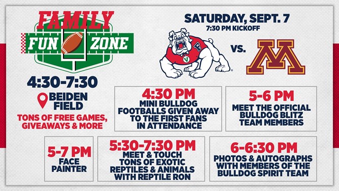 Graphic of Fresno State's Fun Zone Activities