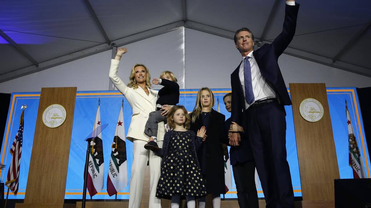 Photo of Gavin Newsom and his family