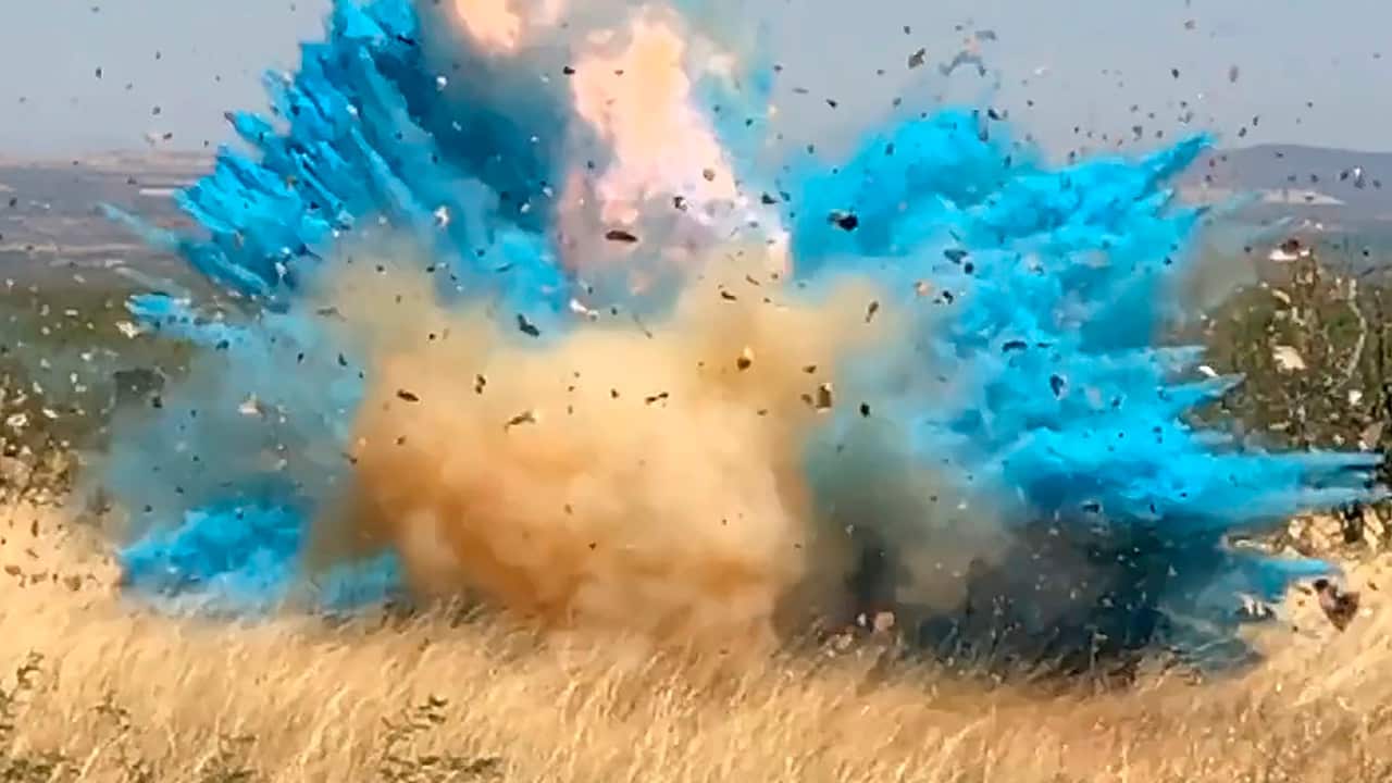 Photo of a gender reveal event