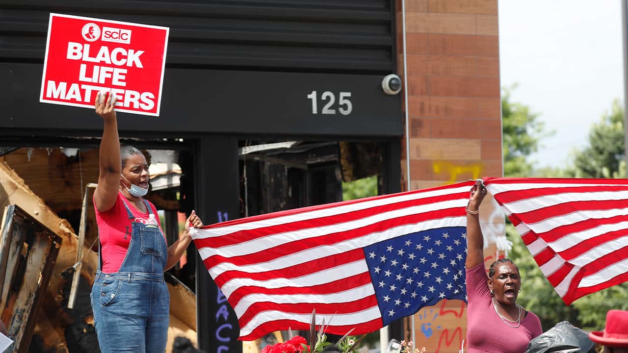 Photo of protesters in Georgia