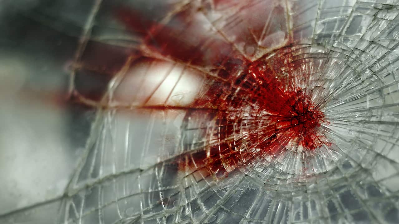 Photo of glass on a car windshield