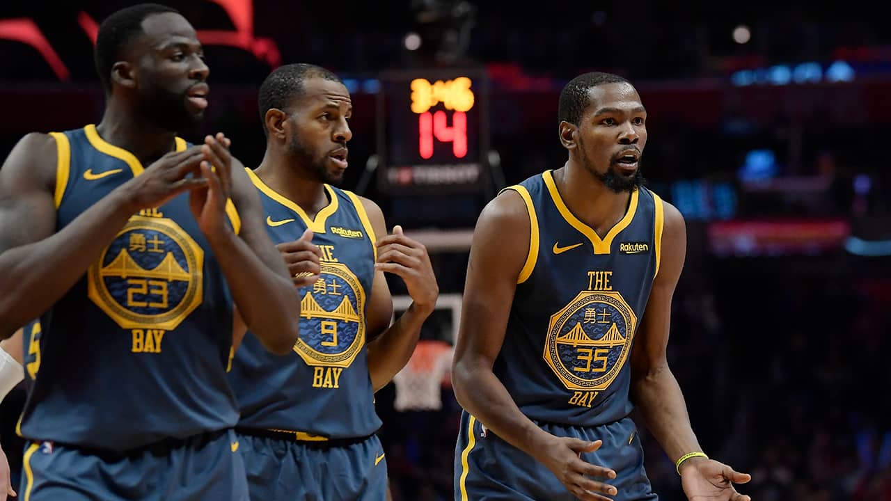 Photo of Kevin Durant, Draymond Green and Andre Iguodala