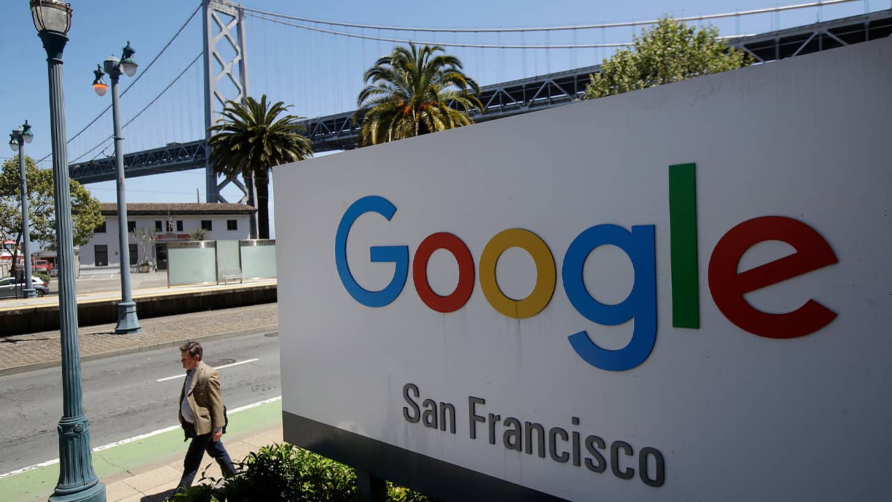 Photo of Google sign near the Bay Bridge in San Francisco, CA