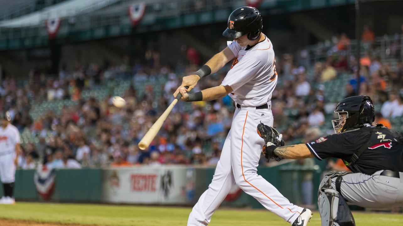 Photo of a Fresno Grizzlies hitter swinging his bat
