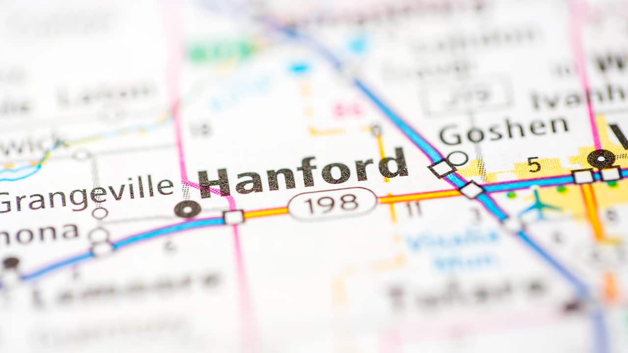 Photo of Hanford on map