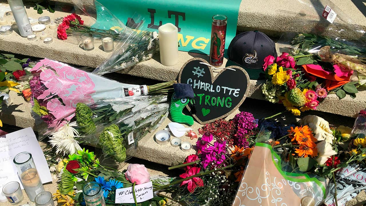 Photo of memorial at the University of North Carolina at Charlotte
