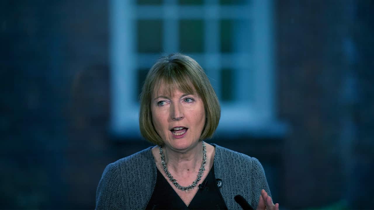 Photo of British main opposition Labour Party lawmaker Harriet Harman