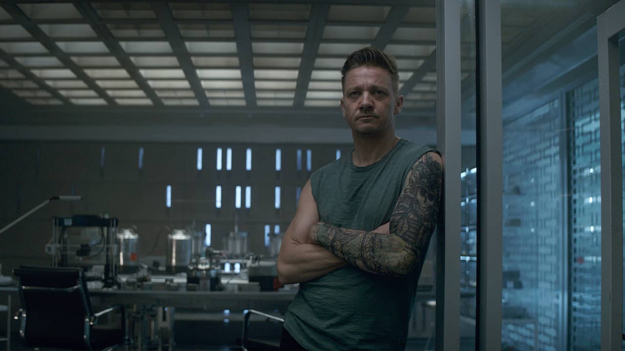 Photo of Hawkeye in a scene from Avengers: Endgame