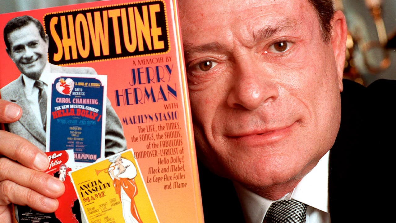 Photo of Jerry Herman with his book, "Showtune"