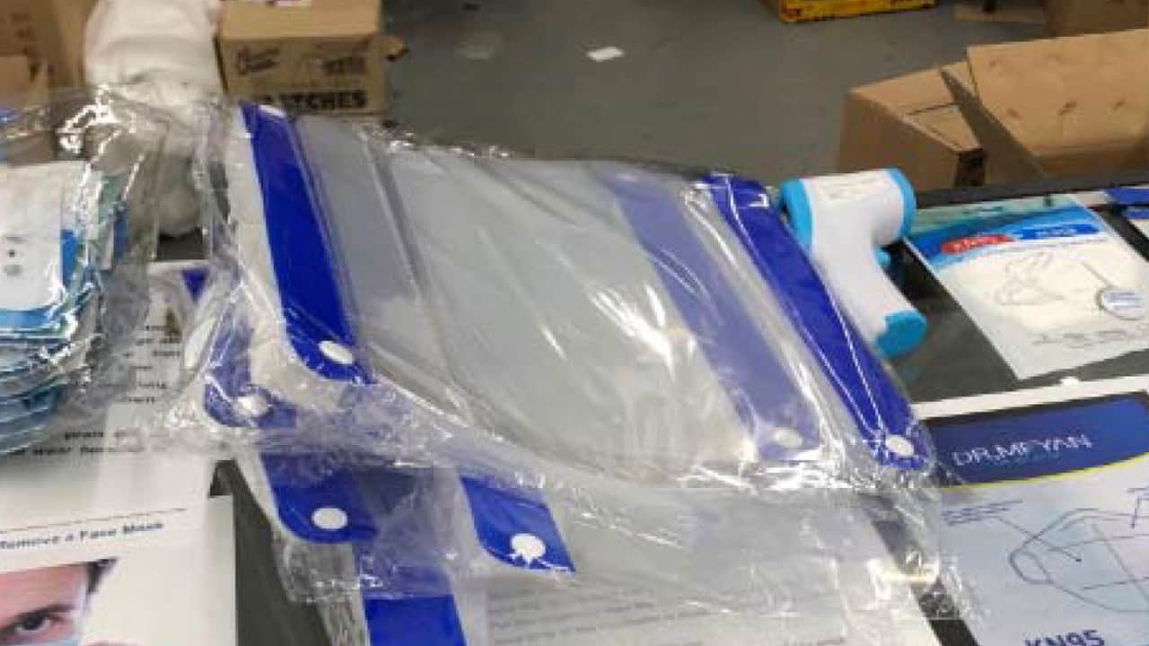 Photo of supplies being hoarded in a New York warehouse