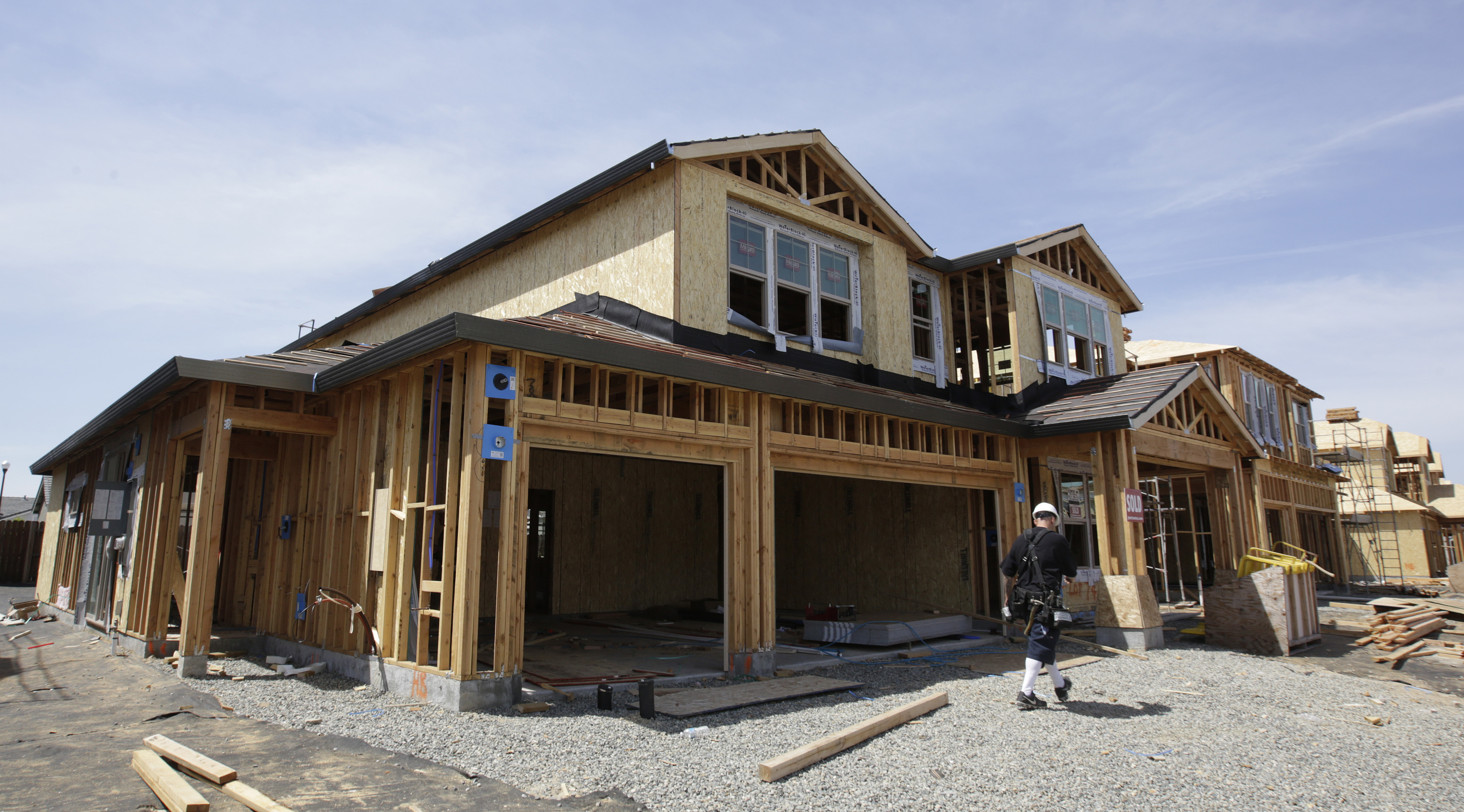 Photo of a home being built in Roseville, Calif.
