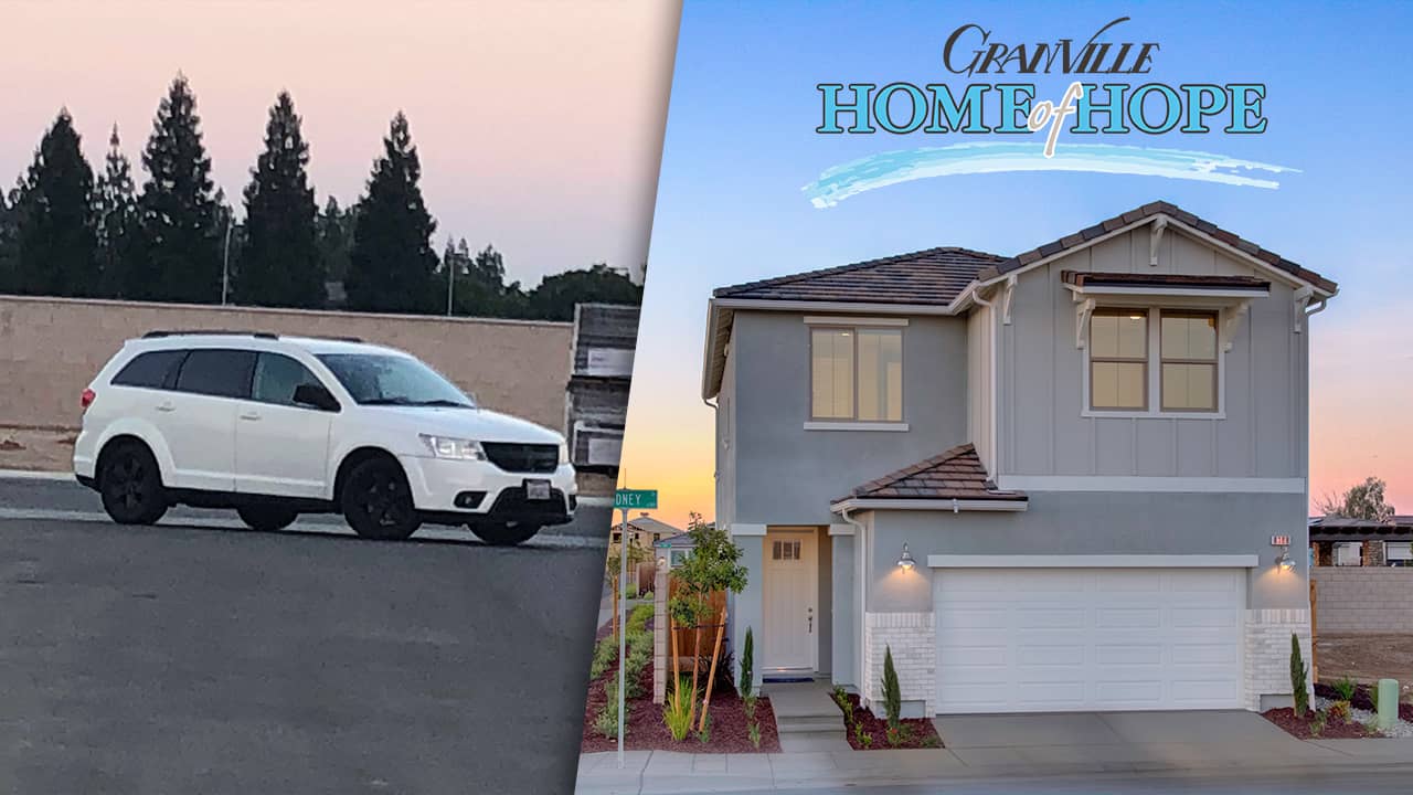 Composite of suspect's SUV and Granville Home of Hope