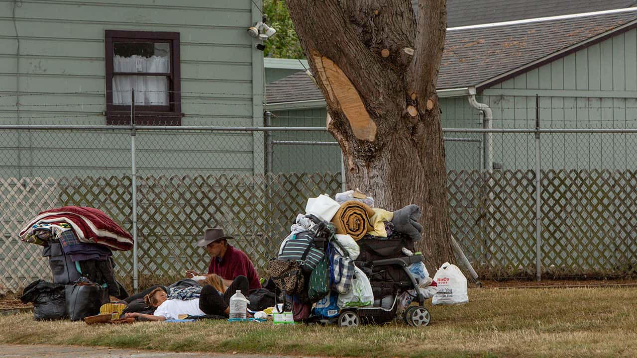 Photo of a homeless man