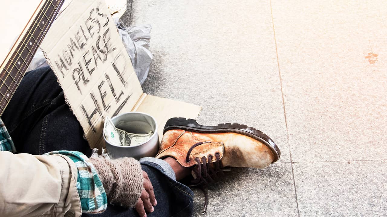 Photo of homeless man