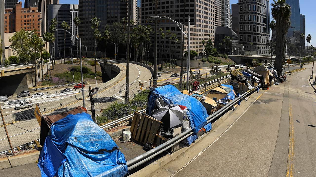 Photo of a homeless camp in LA 