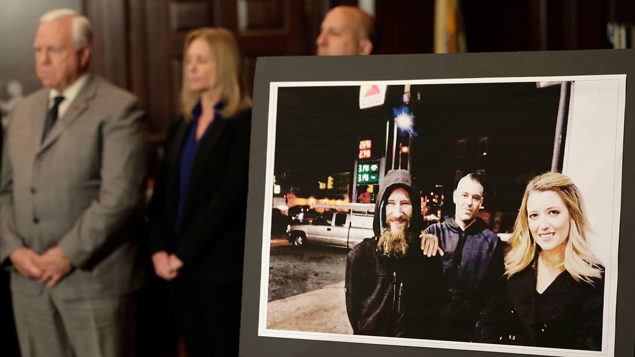 Photo of a picture of Katelyn McClure, right, Mark D'Amico, center, and Johnny Bobbitt Jr.