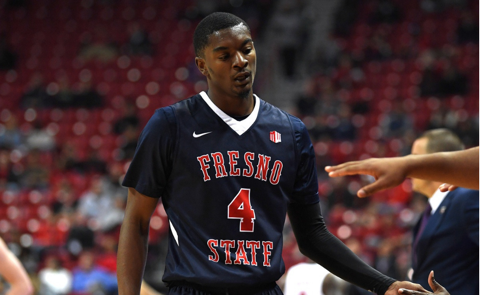 Photo of Fresno State basketball player Braxton Huggins