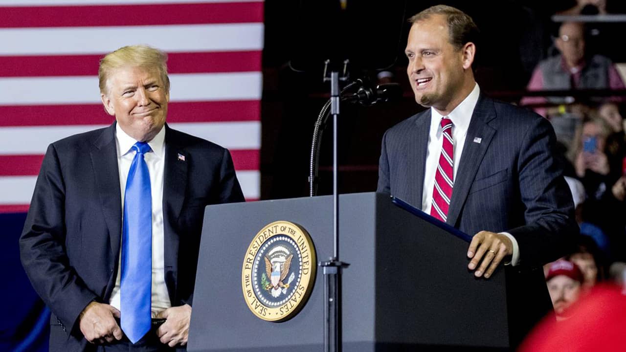 Photo of President Donald Trump and Rep. Andy Barr, R-Ky.