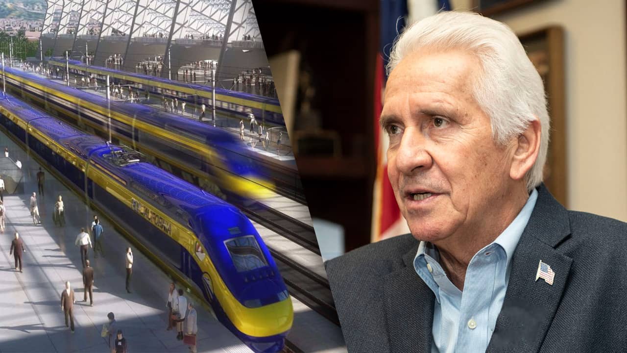 Photo Combination of High-Speed Rail and Jim Costa