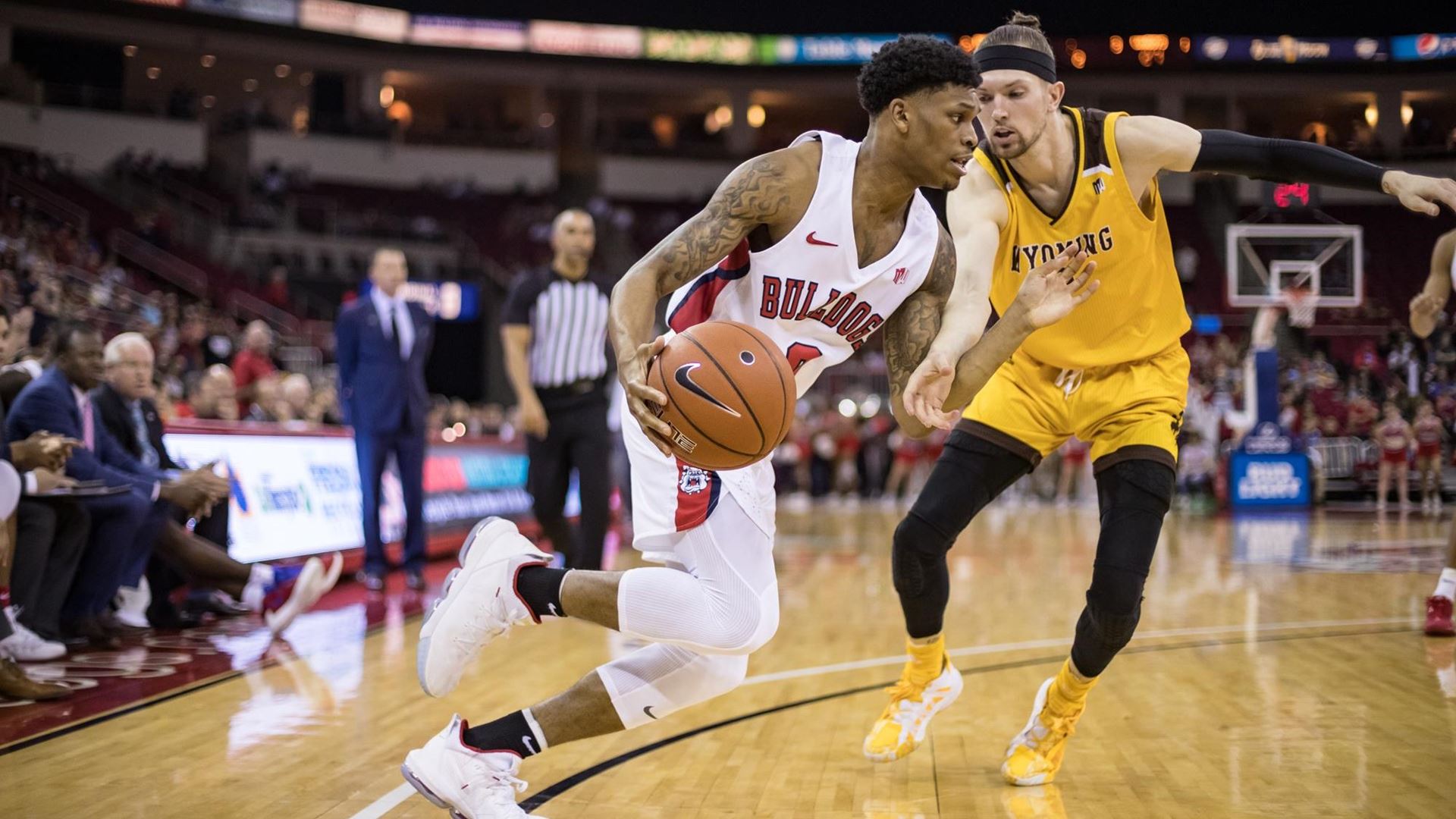 Photo of Fresno State guard New Williams against Wyoming