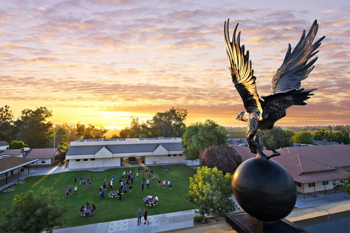 Aerial view of Immanuel Schools campus in Reedley, California