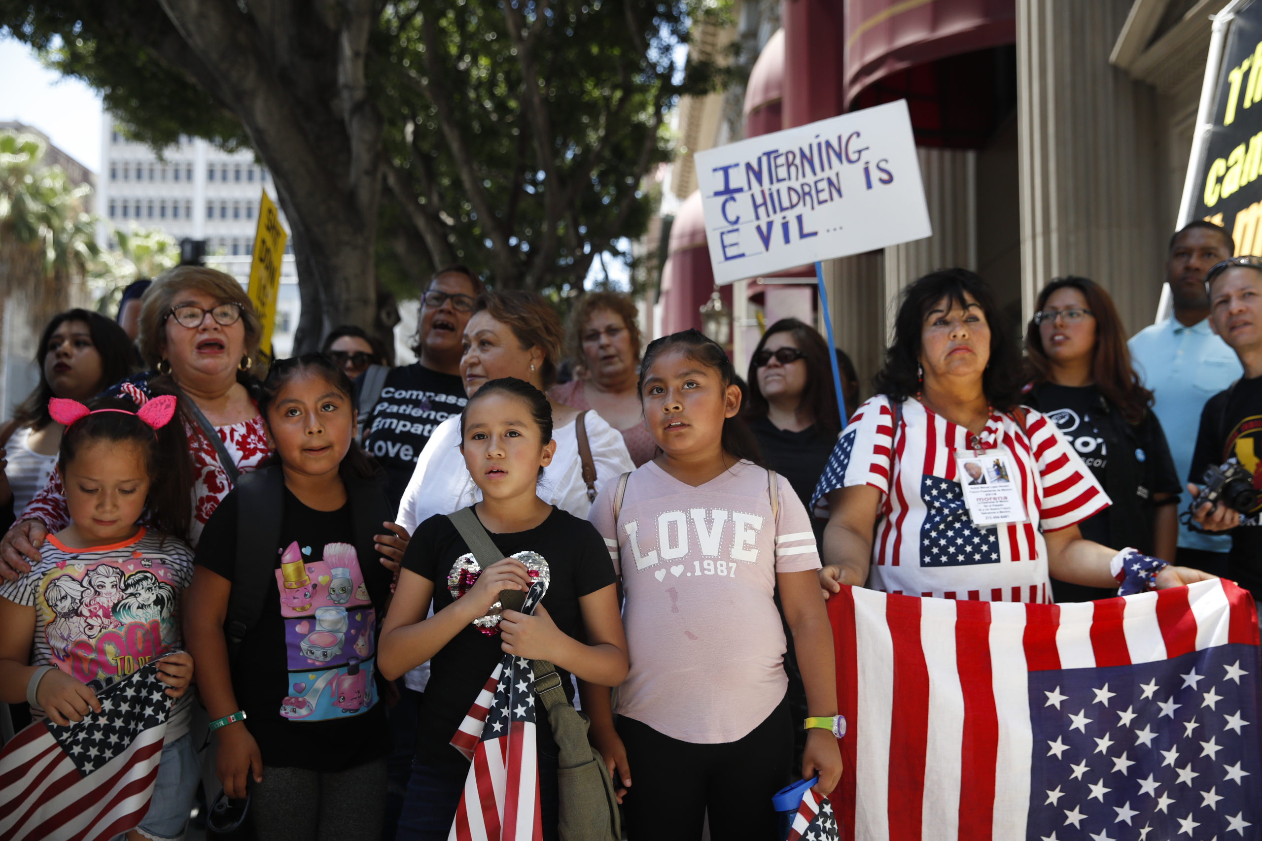 Photo of children protesting separated families in Los Angeles