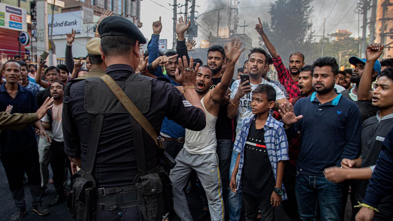 Photo of protestors in Gauhati, India