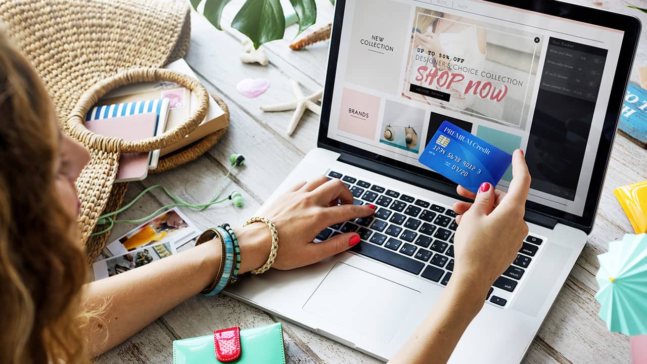 Photo of a women shopping online
