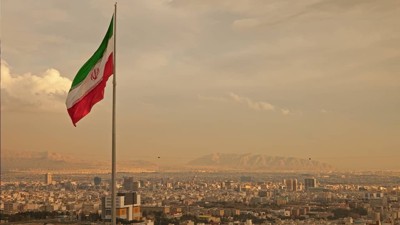 Photo of an Iranian flag