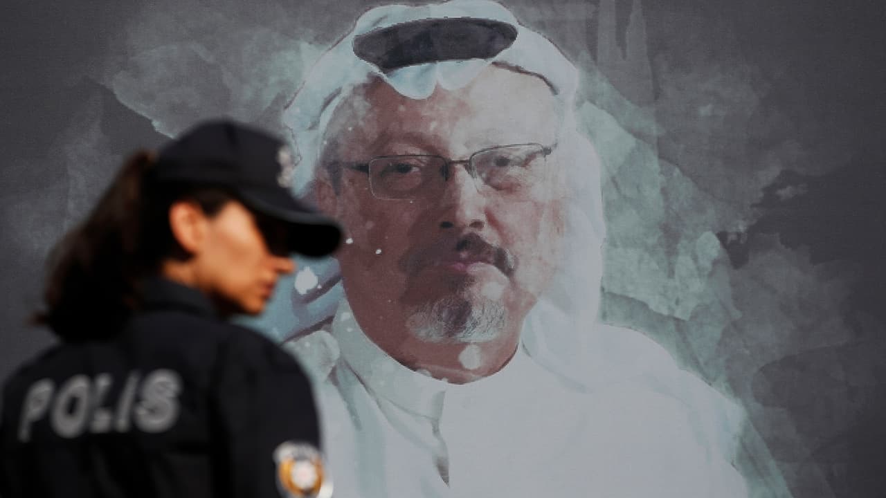 Photo of a picture of Jamal Khashoggi