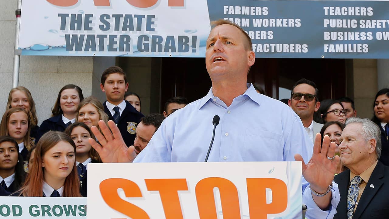 Photo of Jeff Denham speaking at a rally