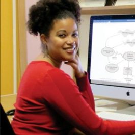 Environmental portrait of Jennifer M. Gomez, assistant professor, Wayne State University