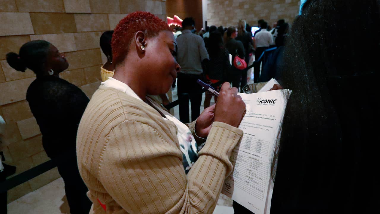 Photo of woman filling out job application