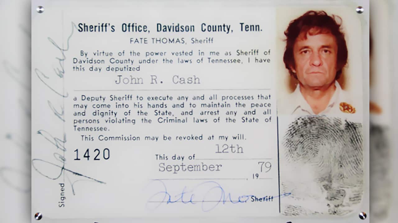 Photo of Johnny Cash's Deputy Sheriff ID Card