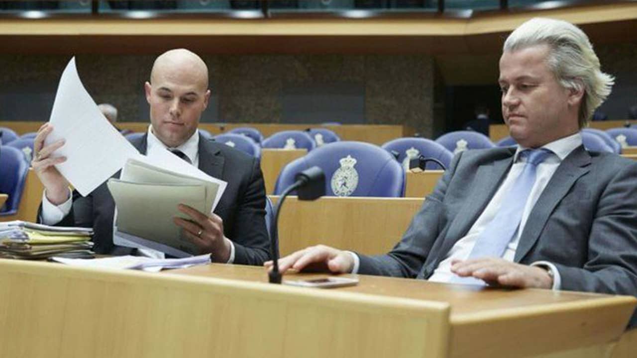 Photo of Joram van Klaveren, left, with Geert Wilders