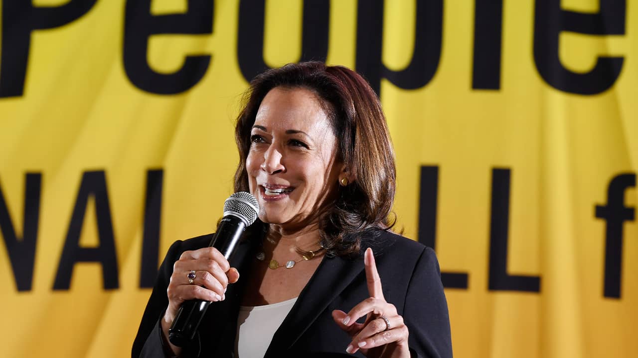 Photo of presidential candidate Sen. Kamala Harris
