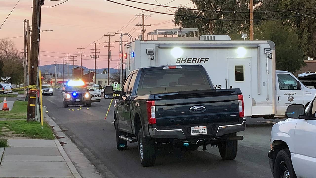 Photo of the scene of a shooting that took the life of Newman Police Officer Ronil Singh