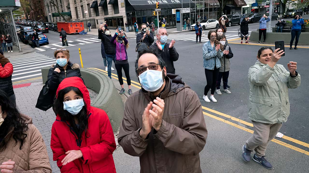 Photo of people wearing face masks 
