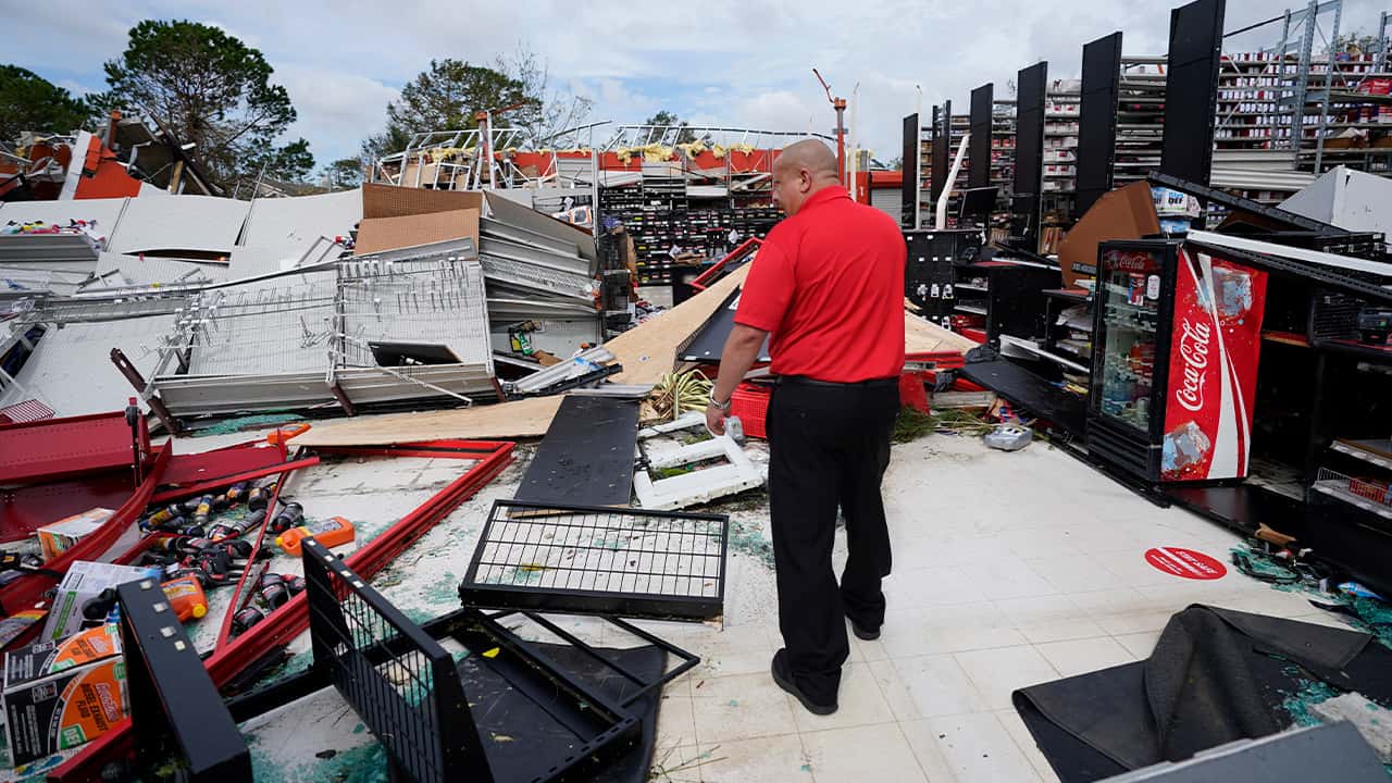 Photo of the aftermath of Hurricane Laura