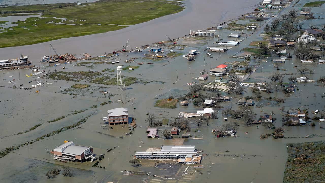 Photo of the aftermath of Hurricane Laura