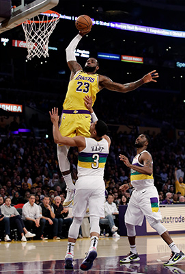 Photo of LeBron James dunking 