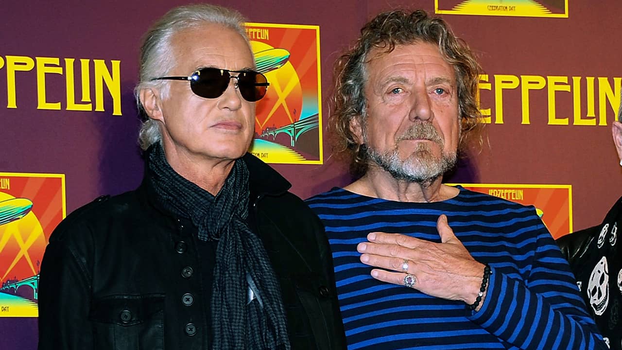 Photo of Robert Plant and Jimmy Page of Led Zeppelin