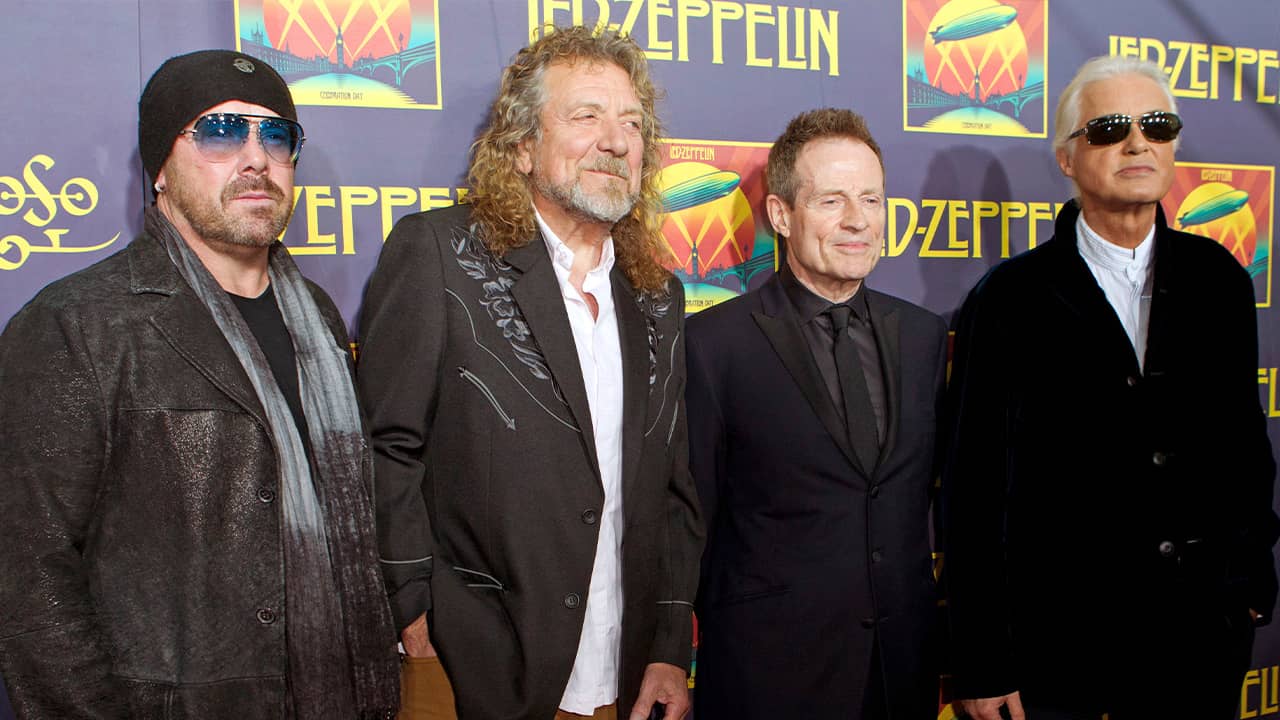 Photo of the members of Led Zeppelin