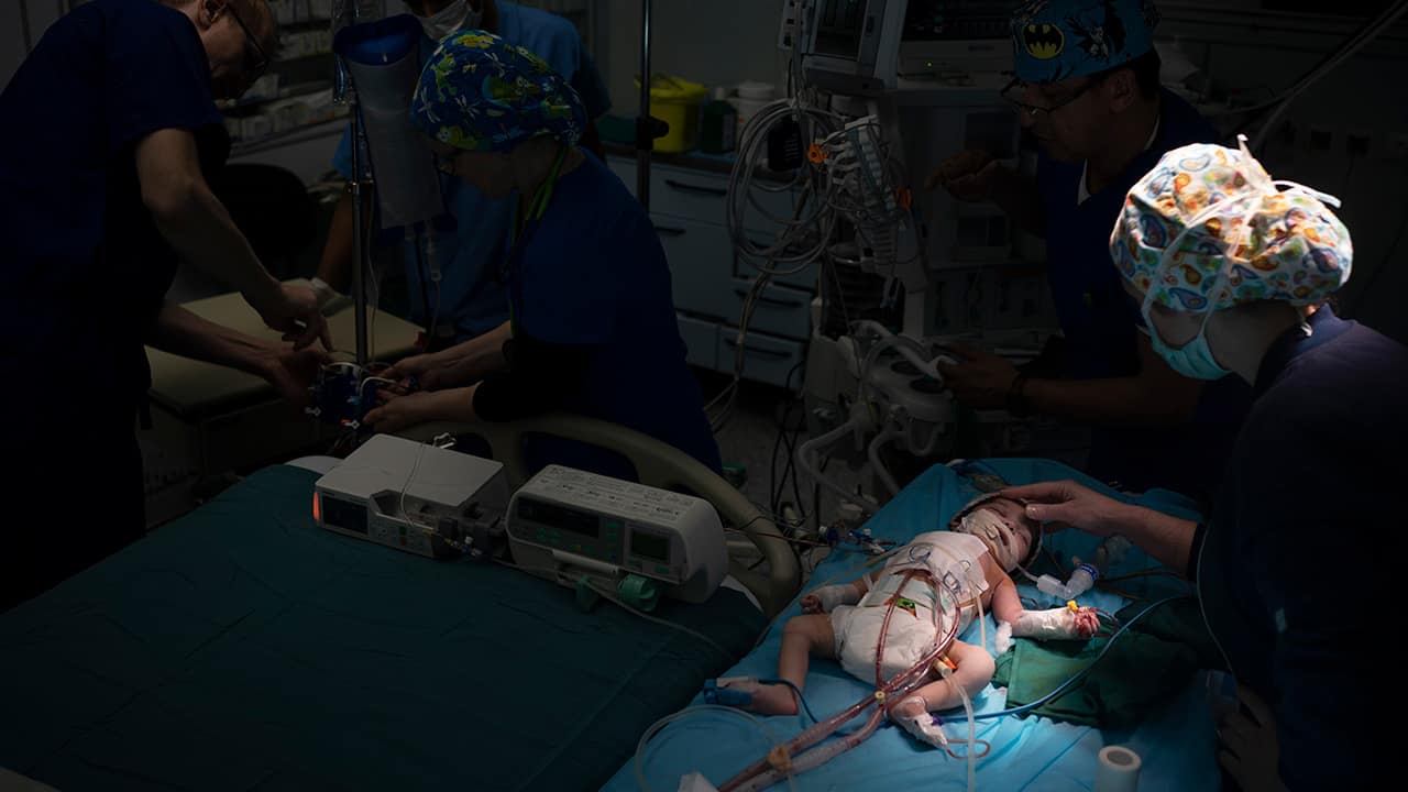 Photo of staff at the Tajoura National Heart Center in Tripoli, Libya